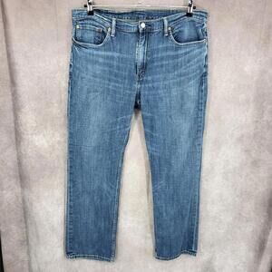 Levis 514 Jeans Mens 38x32 Blue Straight Leg Mid Rise Medium Wash Stretch